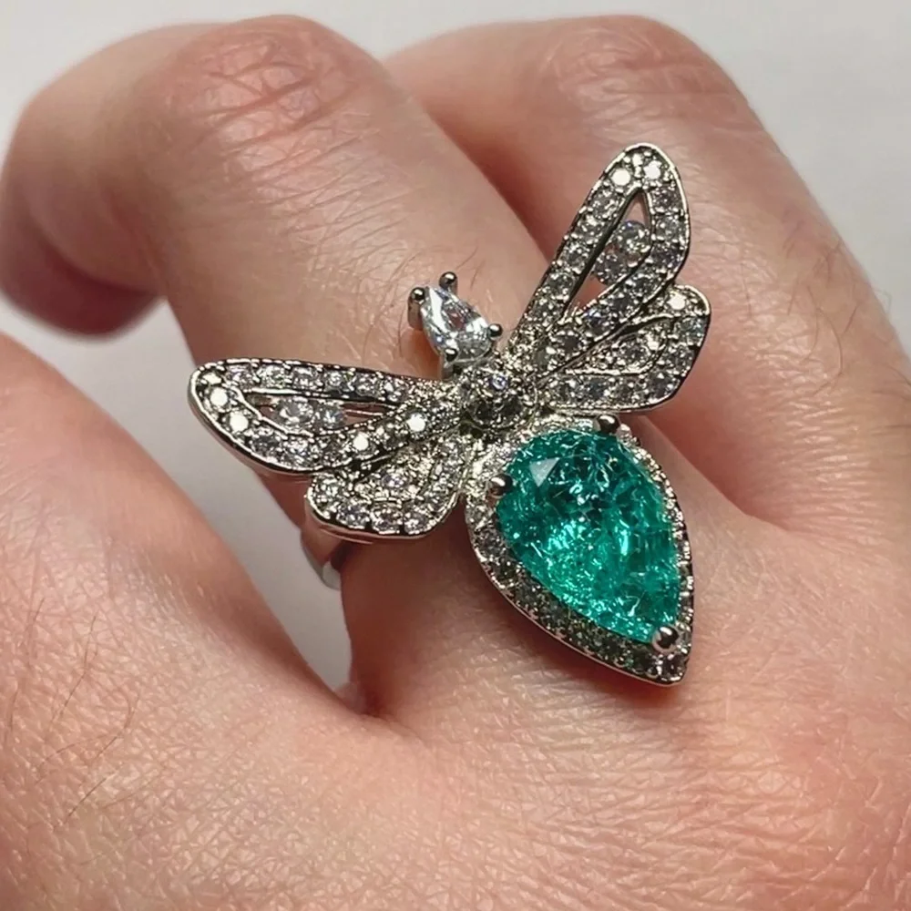 Dragonfly statement ring